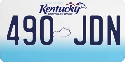 KY license plate 490JDN