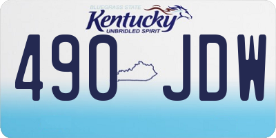 KY license plate 490JDW
