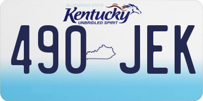 KY license plate 490JEK