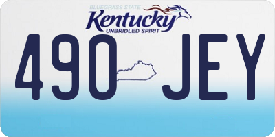 KY license plate 490JEY