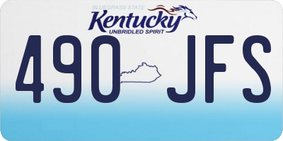KY license plate 490JFS