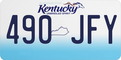 KY license plate 490JFY