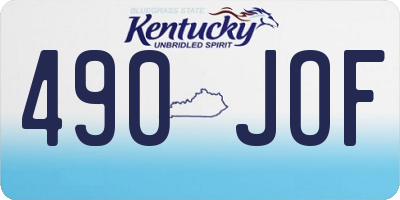 KY license plate 490JOF