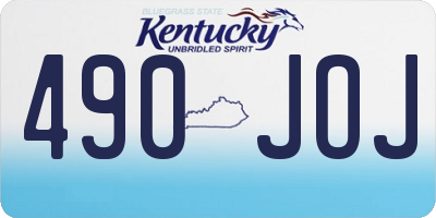 KY license plate 490JOJ
