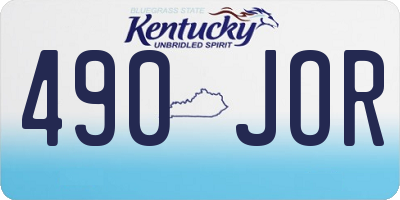 KY license plate 490JOR