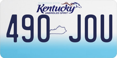KY license plate 490JOU