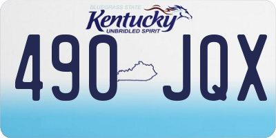 KY license plate 490JQX