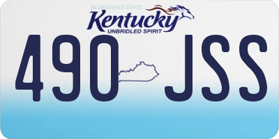 KY license plate 490JSS