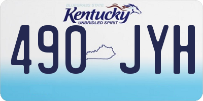 KY license plate 490JYH