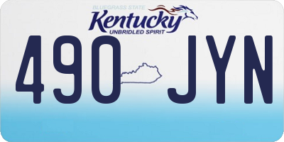 KY license plate 490JYN