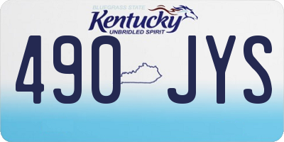 KY license plate 490JYS