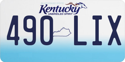 KY license plate 490LIX