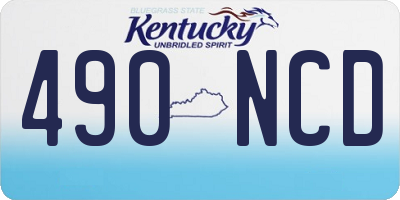 KY license plate 490NCD