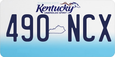 KY license plate 490NCX