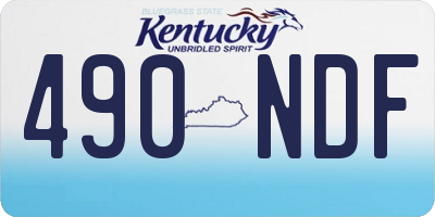KY license plate 490NDF