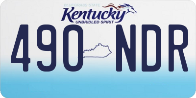 KY license plate 490NDR