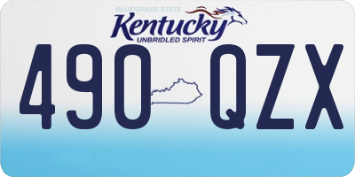 KY license plate 490QZX