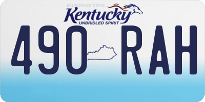 KY license plate 490RAH