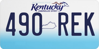 KY license plate 490REK
