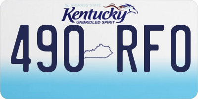 KY license plate 490RFO