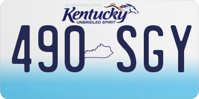 KY license plate 490SGY
