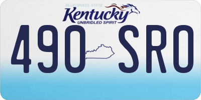 KY license plate 490SRO