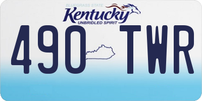 KY license plate 490TWR