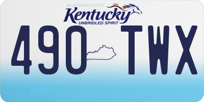 KY license plate 490TWX