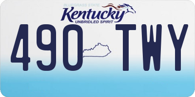 KY license plate 490TWY