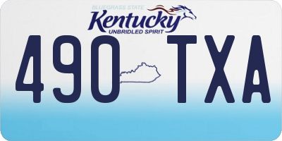 KY license plate 490TXA