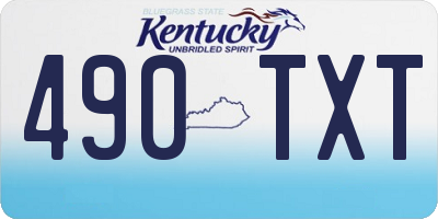 KY license plate 490TXT