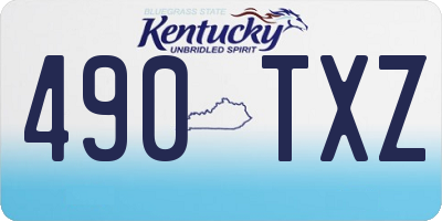 KY license plate 490TXZ