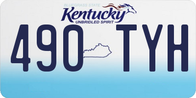 KY license plate 490TYH