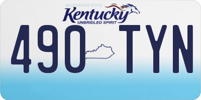 KY license plate 490TYN