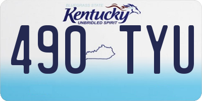 KY license plate 490TYU