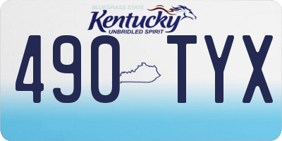 KY license plate 490TYX