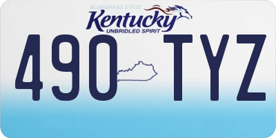 KY license plate 490TYZ