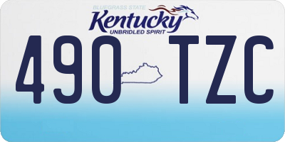 KY license plate 490TZC
