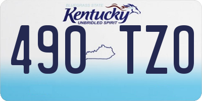 KY license plate 490TZO