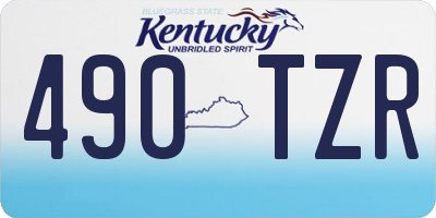 KY license plate 490TZR