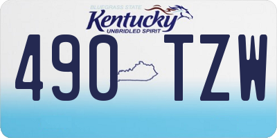 KY license plate 490TZW