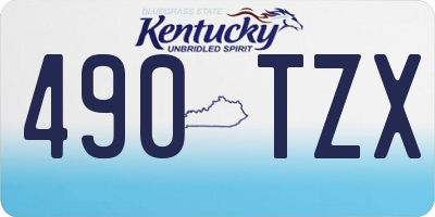 KY license plate 490TZX
