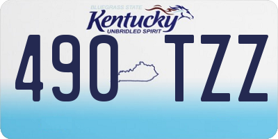 KY license plate 490TZZ