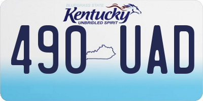 KY license plate 490UAD