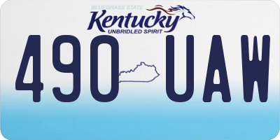 KY license plate 490UAW