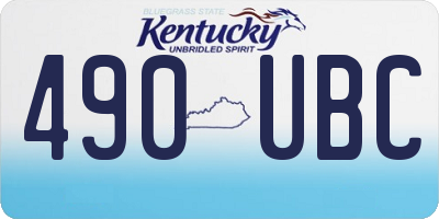 KY license plate 490UBC