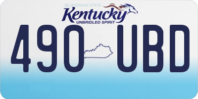 KY license plate 490UBD