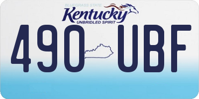 KY license plate 490UBF
