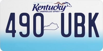 KY license plate 490UBK