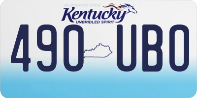KY license plate 490UBO